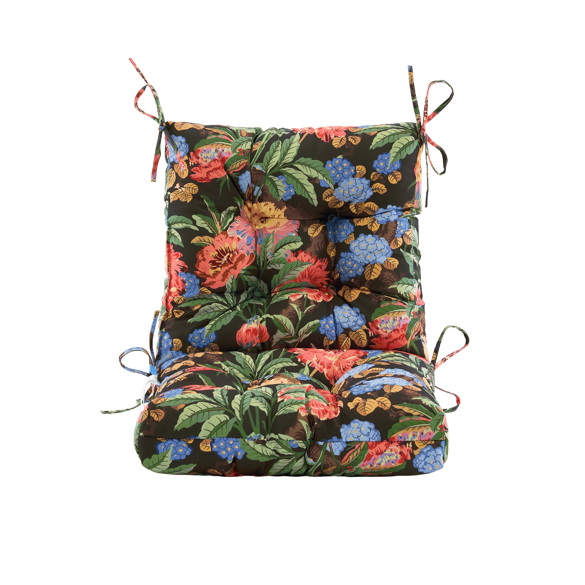 ARTPLAN Patio Chair Cushions Combined Seat and Back,Tufted Outdoor Swivel Chair Cushion with Tie,40"x20"x4",Floral