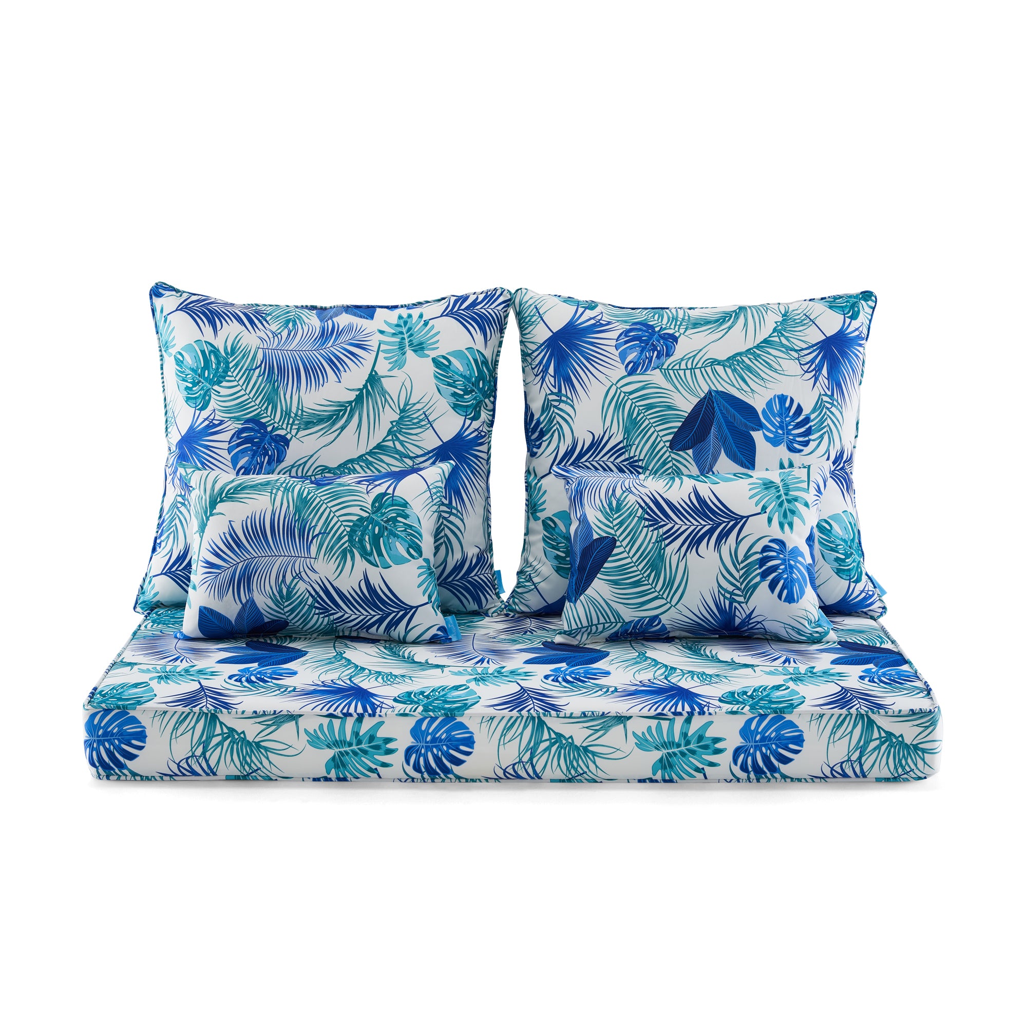 ARTPLAN Patio Bench Cushions Set of 5, Outdoor Sofa Cushions | All-Weather Fabric | Lumbar Support Pillows | Waterproof & Fade-Resistant for Sectionals