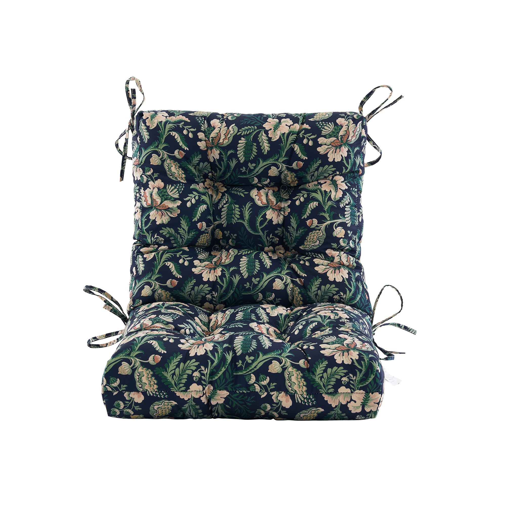 ARTPLAN Patio Chair Cushions Combined Seat and Back,Tufted Outdoor Swivel Chair Cushion with Tie,40"x20"x4",Floral