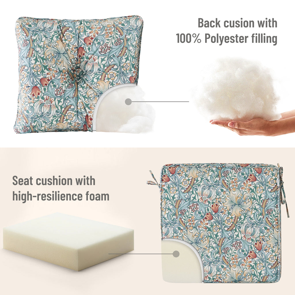 Deep Seat Pillow and High Back Chair Cushions Outdoor Water Repellent Replacement Patio Seating Cushions,Seat 24"x24"x6",Back 22"x24"x6"