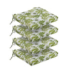 Outdoor Chair Cushions for Patio Furniture, Waterproof Outdoor Cushions, Round Corner Patio Chair Cushions Set of 4 with Ties,17"x16"x2"