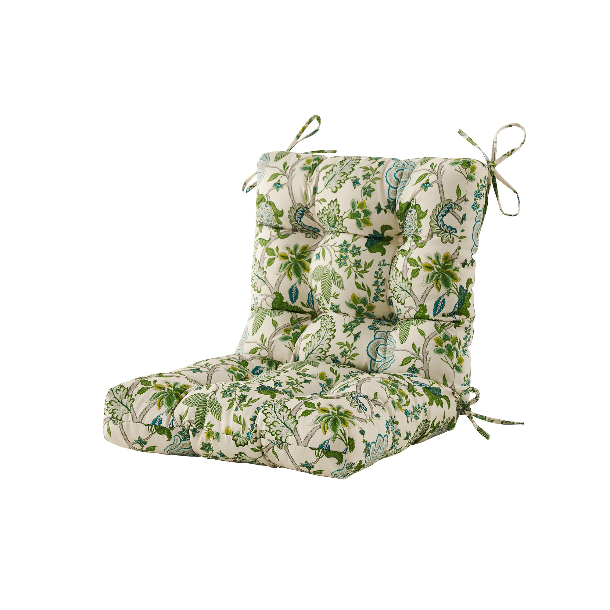 ARTPLAN Patio Chair Cushions Combined Seat and Back,Tufted Outdoor Swivel Chair Cushion with Tie,40"x20"x4",Floral