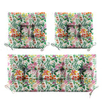 3 Pieces Outdoor Chair Cushions Set–Waterproof Tufted Cushions with Ties for Patio coversation, Loveseat & Bench, 44"x19"x5" UV-Resistant & Fade-Proof with Premium Polyester Filled
