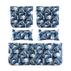 ARTPLAN Outdoor Cushions for Settee,Wicker Loveseat Cushions with Tie,Tufted Patio Cushions 2 U-Shaped Set of 5 Piece,L44xW19,Floral,