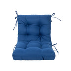 Artplan Outdoor Cushions Wicker Tufted Pillow with Back for Outdoor Furniture, Rocking Chair Cushion Premium Tufted Pads Set of Upper and Lower with Ties