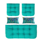 ARTPLAN All Weather Chair Outdoor Cushions Settee Loveseat Bench Cushions Set of 5 Wicker Tufted Pillow for Patio Outdoor Furniture