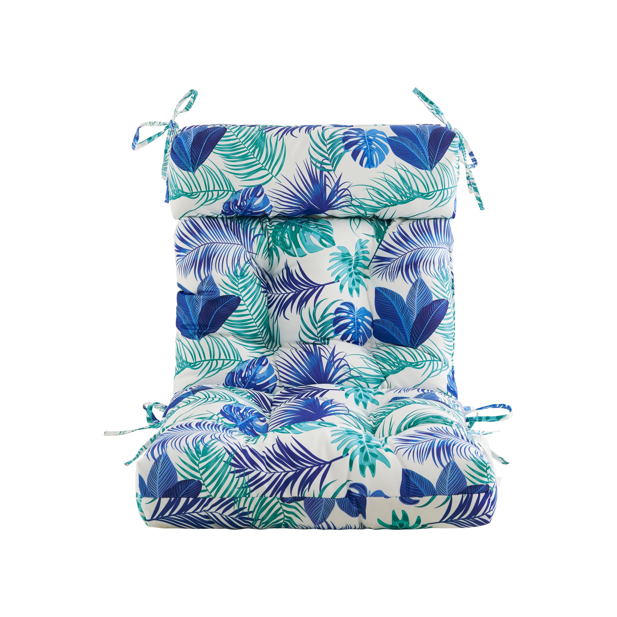 ARTPLAN Patio Chair Cushions Combined Seat and Back,Tufted Outdoor Swivel Chair Cushion with Tie,40"x20"x4"，Floral