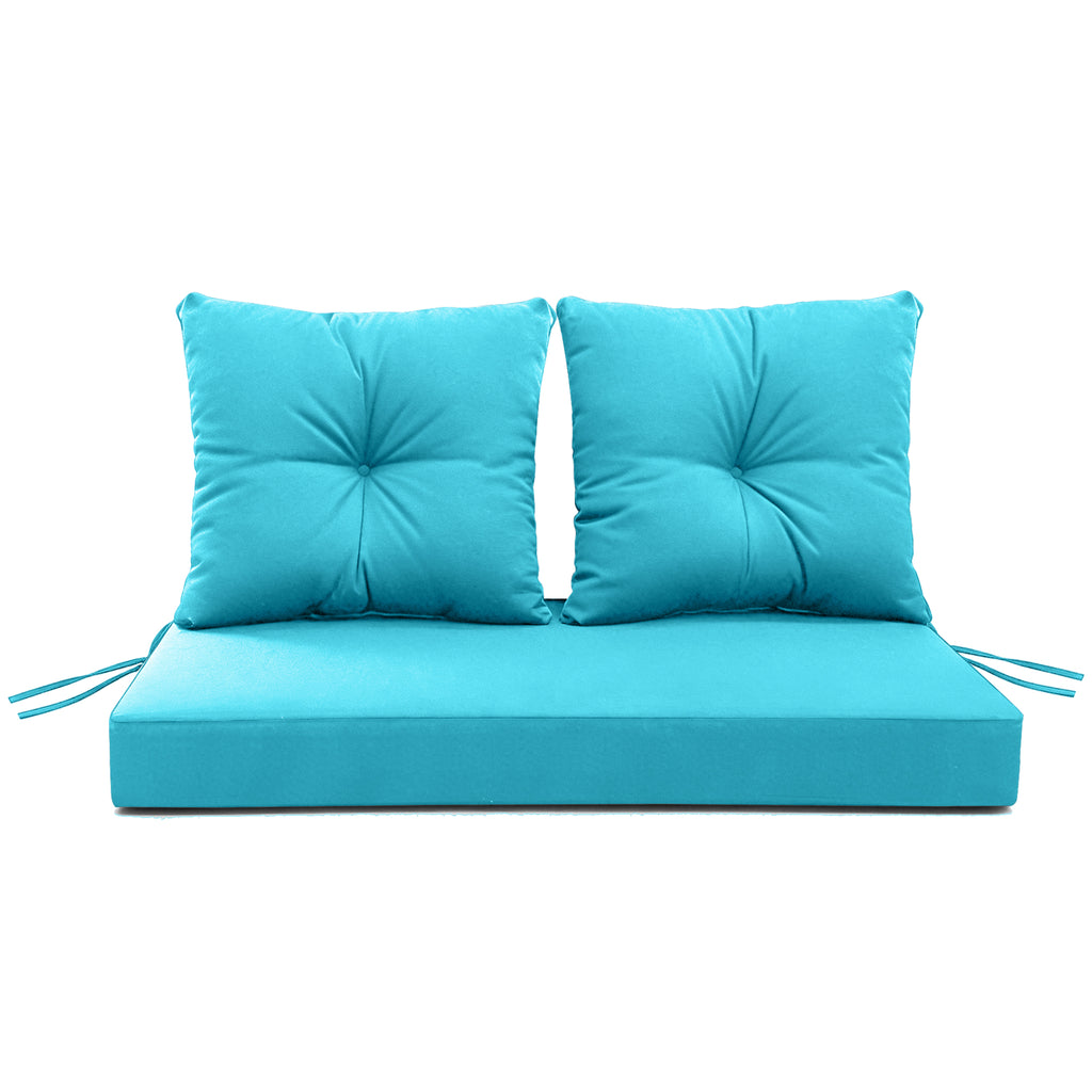 ARTPLAN Outdoor Loveseat Deep Seat Cushion Set, 46"x24"x4" Water Repellent Fade-Resistant Patio Cushions, Solution-Dyed Fabric with Removable Zipper Cover, High-Density Foam for Bench, Swing & Patio Furniture