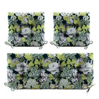 3 Pieces Outdoor Chair Cushions Set–Waterproof Tufted Cushions with Ties for Patio coversation, Loveseat & Bench, 44"x19"x5" UV-Resistant & Fade-Proof with Premium Polyester Filled