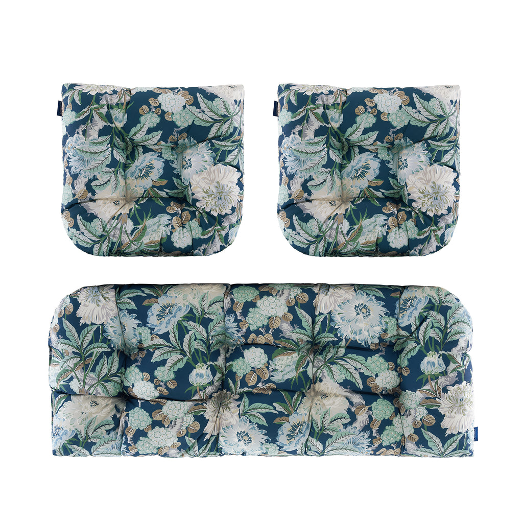 ARTPLAN Outdoor Chair Cushions,3 Piece Loveseat Outdoor Cushions Set,Tufted/Wicker Patio Cushion for Patio Furniture All Weather,44"x19"x5"