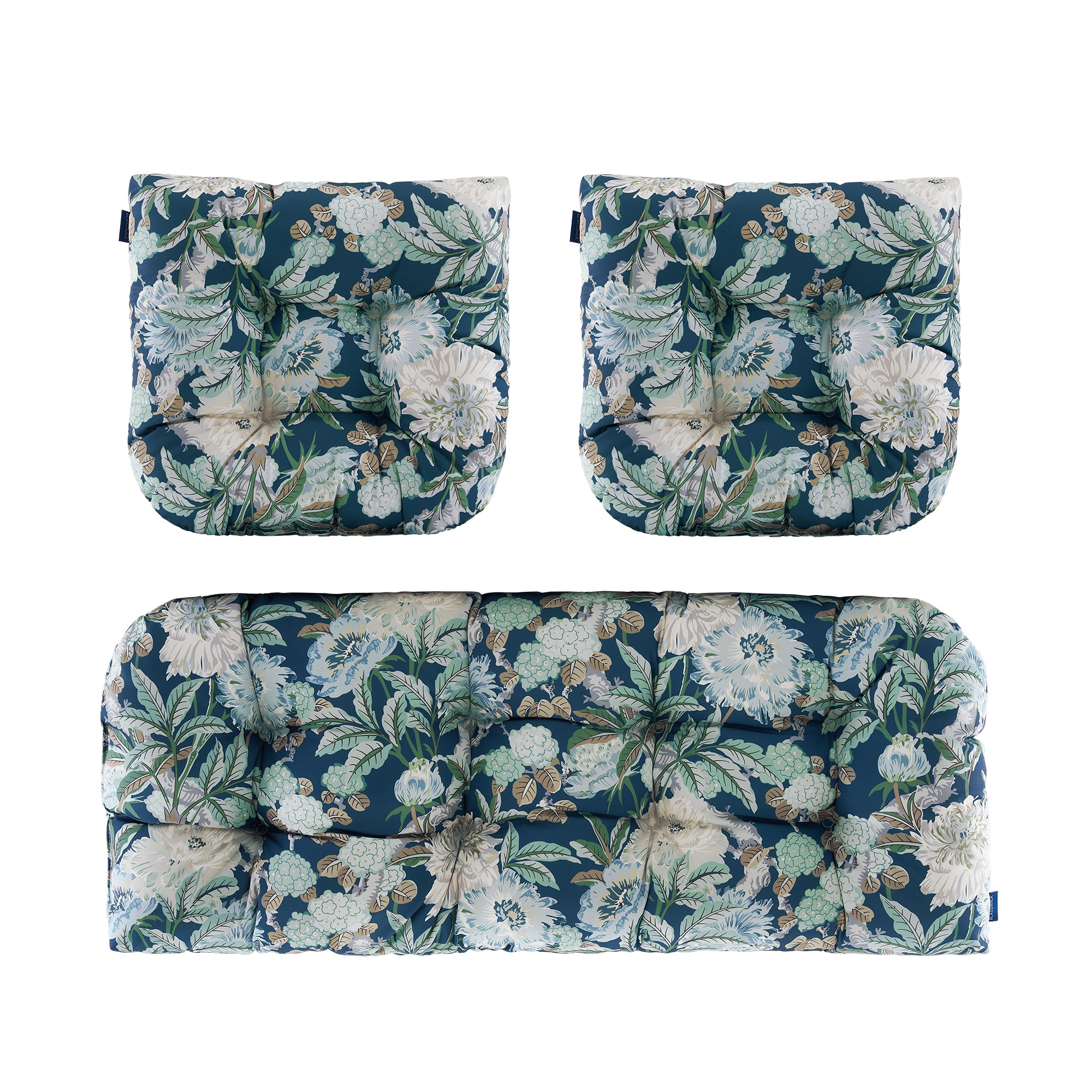 ARTPLAN Outdoor Chair Cushions,3 Piece Loveseat Outdoor Cushions Set,Tufted/Wicker Patio Cushion for Patio Furniture All Weather,44"x19"x5"