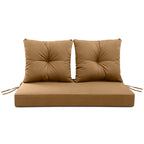 ARTPLAN Outdoor Loveseat Deep Seat Cushion Set, 46"x24"x4" Water Repellent Fade-Resistant Patio Cushions, Solution-Dyed Fabric with Removable Zipper Cover, High-Density Foam for Bench, Swing & Patio Furniture
