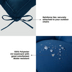 ARTPLAN Outdoor Seat Cushions,Pack of 2 Tufted  Patio Chair Pads 19x19x5 Inches Square Foam for Dining Chair