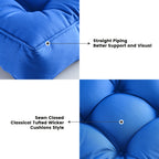 ARTPLAN Outdoor Seat Cushions,Pack of 2 Tufted  Patio Chair Pads 19x19x5 Inches Square Foam for Dining Chair