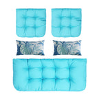 ARTPLAN All Weather Chair Outdoor Cushions Settee Loveseat Bench Cushions Set of 5 Wicker Tufted Pillow for Patio Outdoor Furniture
