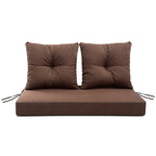 ARTPLAN Outdoor Loveseat Deep Seat Cushion Set, 46"x24"x4" Water Repellent Fade-Resistant Patio Cushions, Solution-Dyed Fabric with Removable Zipper Cover, High-Density Foam for Bench, Swing & Patio Furniture