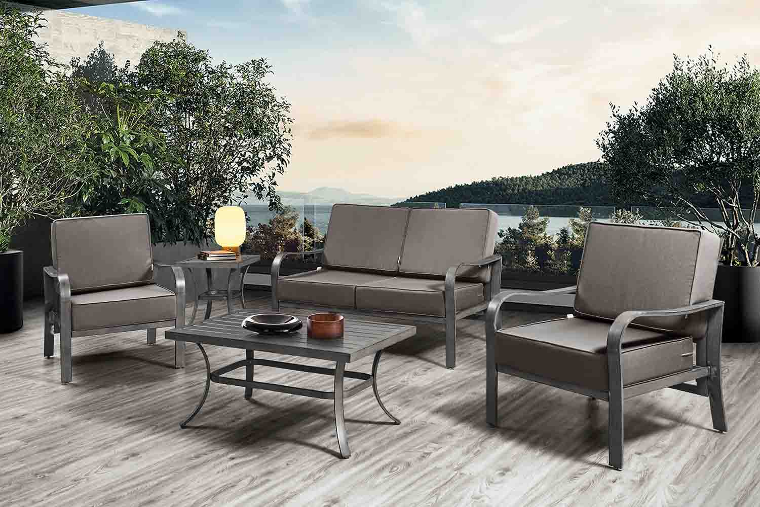 ARTPLAN Outdoor Cushions for Patio Furniture, 24x24x6" Thick Seat Cushion Set, Fade Resistant, Deep Seat Bottom and Back Cushion with Removable Cover