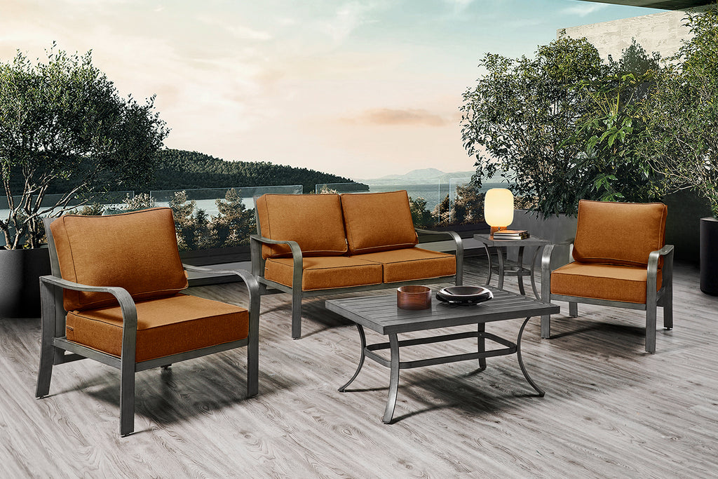 ARTPLAN Deep Seat Outdoor Cushion,Set 24"x24"x6" ,18x24" Bench Outdoor Chair Cushions, Polyester Fill Back for Patio Furniture ,Square