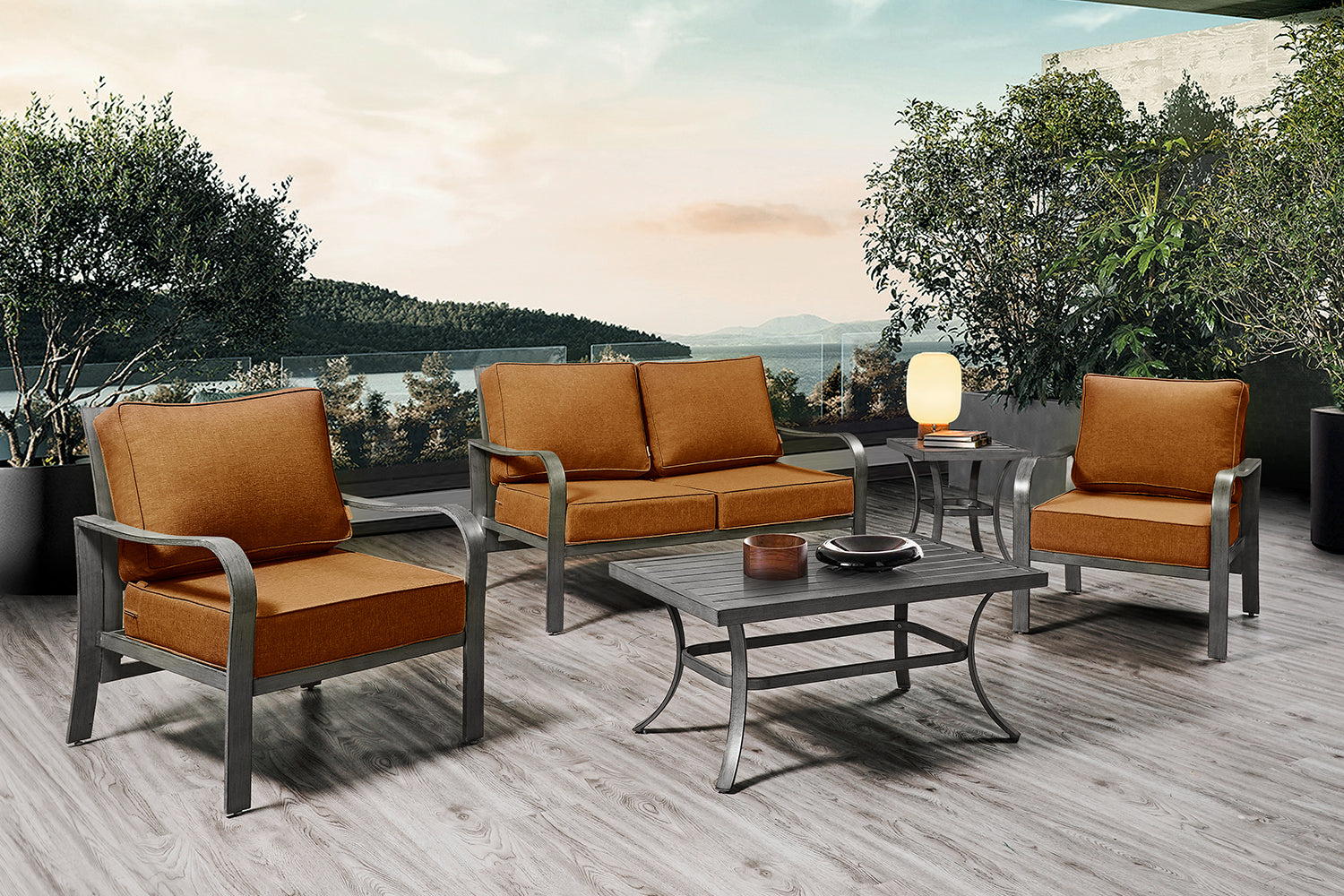 ARTPLAN Deep Seat Outdoor Cushion,Set 24"x24"x6" ,18x24" Bench Outdoor Chair Cushions, Polyester Fill Back for Patio Furniture ,Square