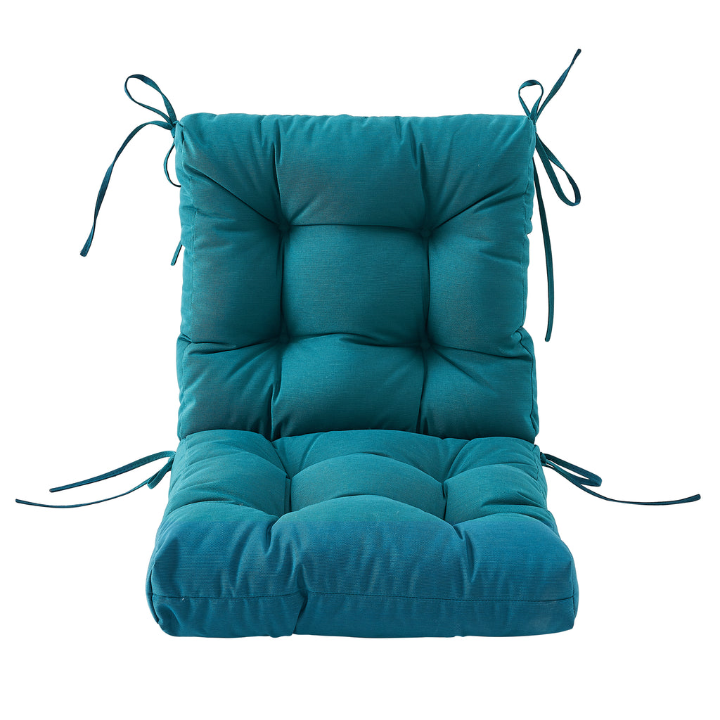 Artplan Outdoor Cushions Wicker Tufted Pillow with Back for Outdoor Furniture, Rocking Chair Cushion Premium Tufted Pads Set of Upper and Lower with Ties