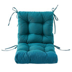 Artplan Outdoor Cushions Wicker Tufted Pillow with Back for Outdoor Furniture, Rocking Chair Cushion Premium Tufted Pads Set of Upper and Lower with Ties