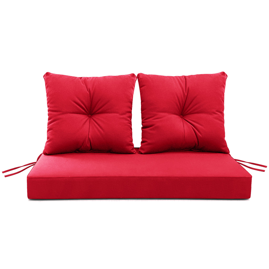 ARTPLAN Outdoor Loveseat Deep Seat Cushion Set, 46"x24"x4" Water Repellent Fade-Resistant Patio Cushions, Solution-Dyed Fabric with Removable Zipper Cover, High-Density Foam for Bench, Swing & Patio Furniture