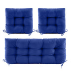3 Pieces Outdoor Chair Cushions Clearance with Ties,44x19x5 Inches,1 Love seat &2 U-Shape Tufted Patio Bench Cushions for Wicker Outdoor Furniture,All Weather,