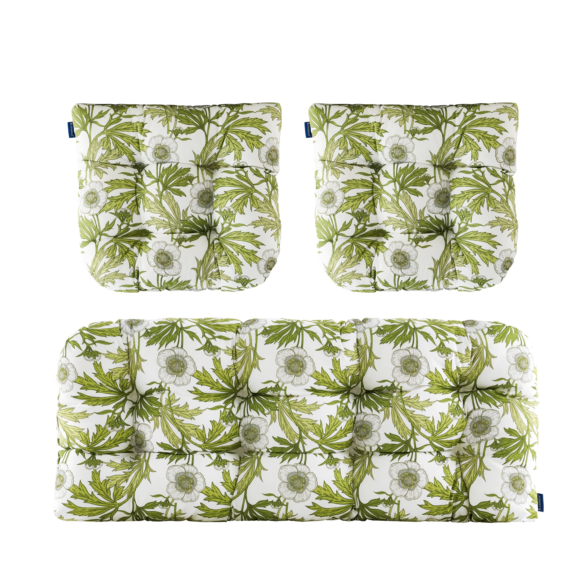 ARTPLAN Outdoor Chair Cushions,3 Piece Loveseat Outdoor Cushions Set,Tufted/Wicker Patio Cushion for Patio Furniture All Weather,44"x19"x5"