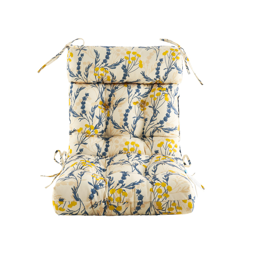 ARTPLAN Patio Chair Cushions Combined Seat and Back,Tufted Outdoor Swivel Chair Cushion with Tie,40"x20"x4"，Floral