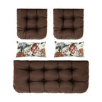 ARTPLAN All Weather Chair Outdoor Cushions Settee Loveseat Bench Cushions Set of 5 Wicker Tufted Pillow for Patio Outdoor Furniture
