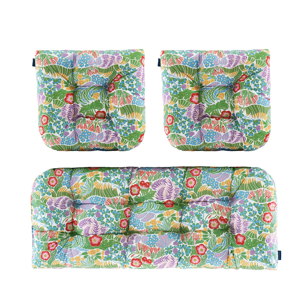 ARTPLAN Outdoor Chair Cushions,3 Piece Loveseat Outdoor Cushions Set,Tufted/Wicker Patio Cushion for Patio Furniture All Weather,44"x19"x5"