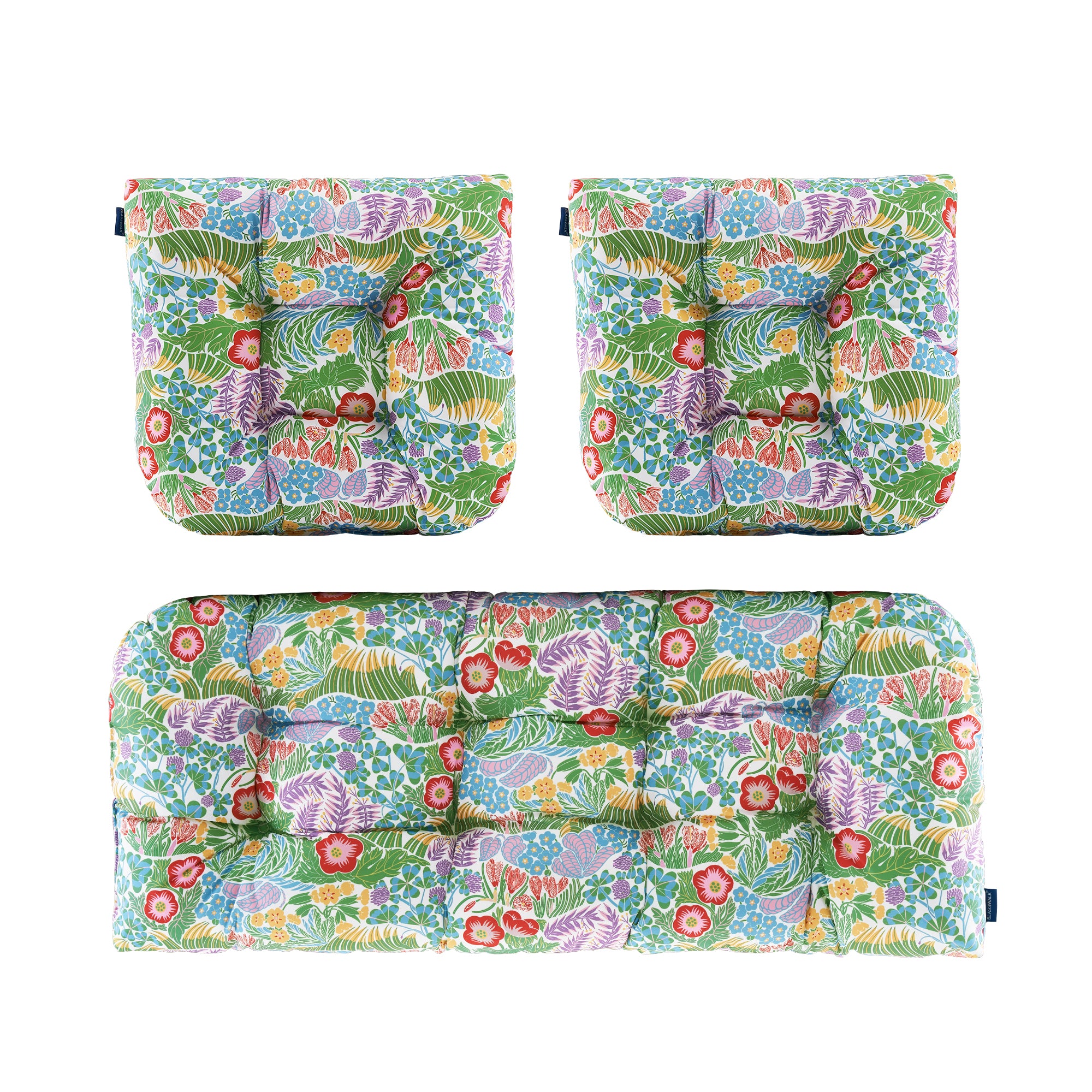 ARTPLAN Outdoor Chair Cushions,3 Piece Loveseat Outdoor Cushions Set,Tufted/Wicker Patio Cushion for Patio Furniture All Weather,44"x19"x5"