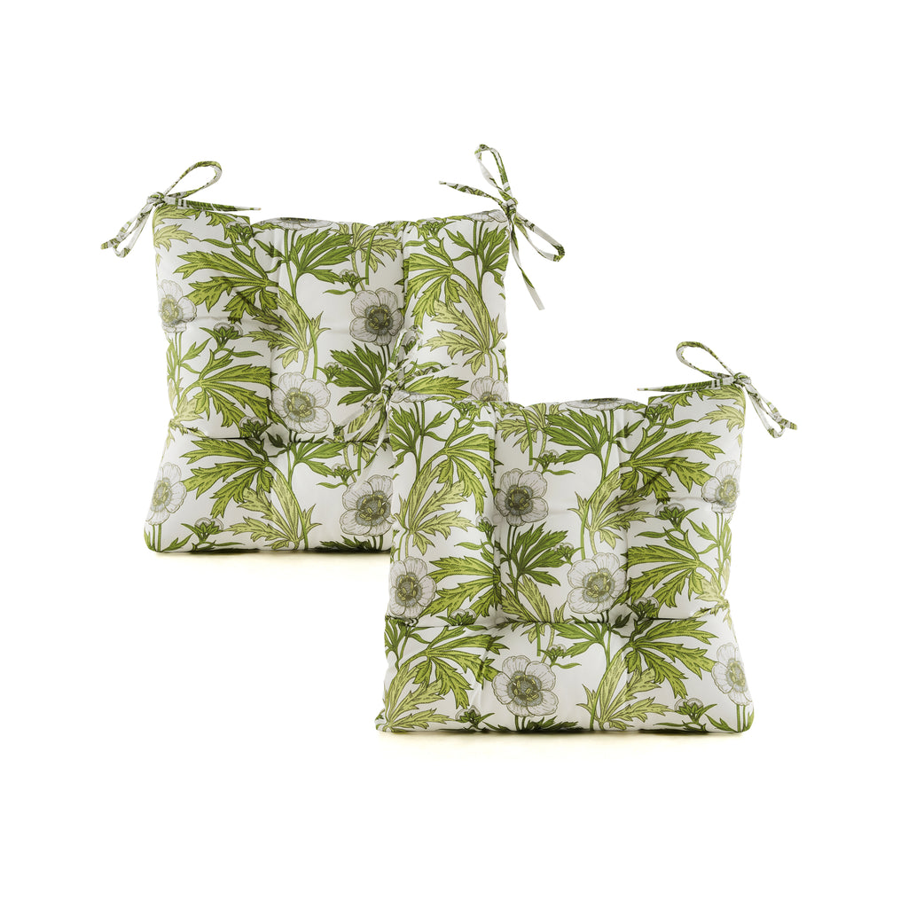 ARTPLANT Outdoor Dinning Seat Pads Cushions with Tie 19"x19"x4",Square Wicker Outdoor Tufted Chair Cushion,Set of 2