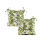 ARTPLANT Outdoor Dinning Seat Pads Cushions with Tie 19"x19"x4",Square Wicker Outdoor Tufted Chair Cushion,Set of 2