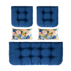 ARTPLAN All Weather Chair Outdoor Cushions Settee Loveseat Bench Cushions Set of 5 Wicker Tufted Pillow for Patio Outdoor Furniture