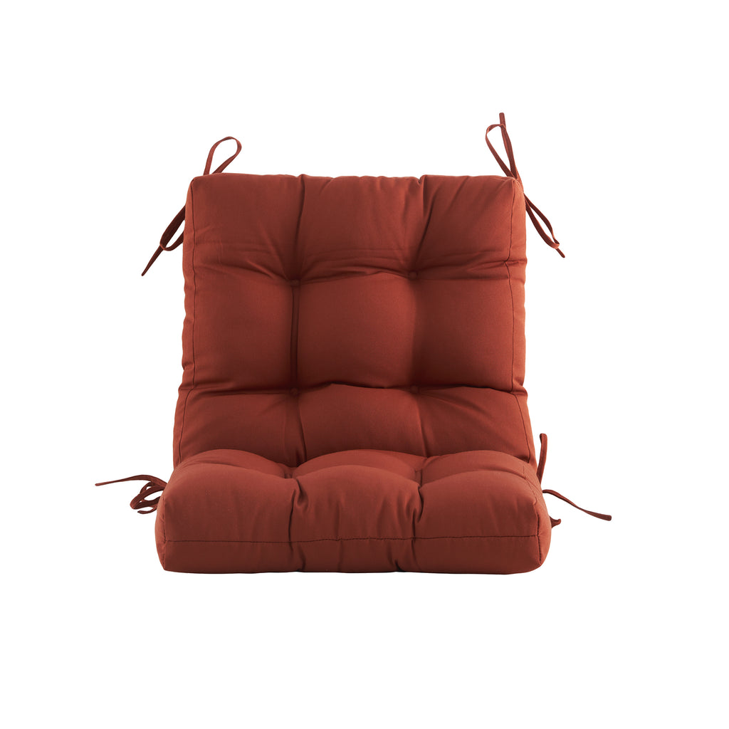 ARTPLAN Outdoor Chair Cushions,40"x20"x4",Low BackTufted Thick Outdoor Wicker Lawn Seat Cushion with Ties for Patio Furniture