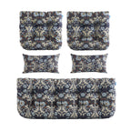 ARTPLAN Outdoor Cushions for Settee,Wicker Loveseat Cushions with Tie,Tufted Patio Cushions 2 U-Shaped Set of 5 Piece,L44xW19,Floral,