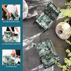 ARTPLAN Outdoor Deep Seat Slipcovers，Set of 2 24x24x6" 18x24 Olefin,Square Outdoor Cushion Cover, for Patio Funiture