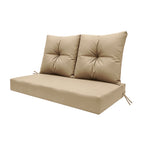 ARTPLAN Outdoor Loveseat Deep Seat Cushion Set, 46"x24"x4" Water Repellent Fade-Resistant Patio Cushions, Solution-Dyed Fabric with Removable Zipper Cover, High-Density Foam for Bench, Swing & Patio Furniture