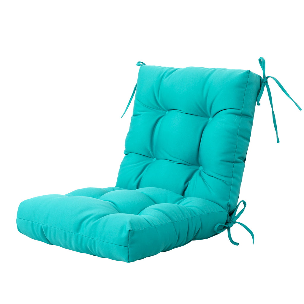 Artplan Outdoor Cushions Wicker Tufted Pillow with Back for Outdoor Furniture, Rocking Chair Cushion Premium Tufted Pads Set of Upper and Lower with Ties