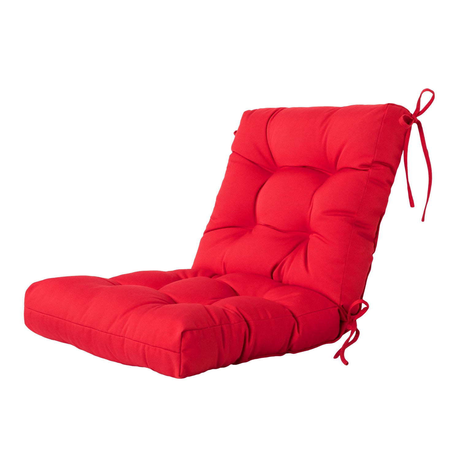 Artplan Outdoor Cushions Wicker Tufted Pillow with Back for Outdoor Furniture, Rocking Chair Cushion Premium Tufted Pads Set of Upper and Lower with Ties