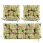 3 Pieces Outdoor Chair Cushions Set–Waterproof Tufted Cushions with Ties for Patio coversation, Loveseat & Bench, 44"x19"x5" UV-Resistant & Fade-Proof with Premium Polyester Filled