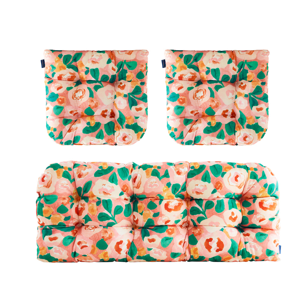 ARTPLAN Outdoor Chair Cushions,3 Piece Loveseat Outdoor Cushions Set,Tufted/Wicker Patio Cushion for Patio Furniture All Weather,44"x19"x5"