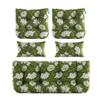 ARTPLAN Outdoor Cushions for Settee,Wicker Loveseat Cushions with Tie,Tufted Patio Cushions 2 U-Shaped Set of 5 Piece,L44xW19,Floral,