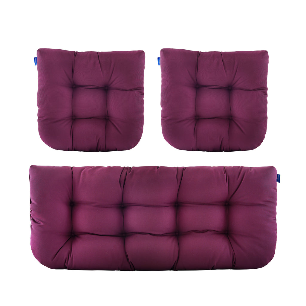 ARTPLAN Outdoor Chair Cushions,3 Piece Loveseat Outdoor Cushions Set,Tufted/Wicker Patio Cushion for Patio Furniture All Weather,44"x19"x5"