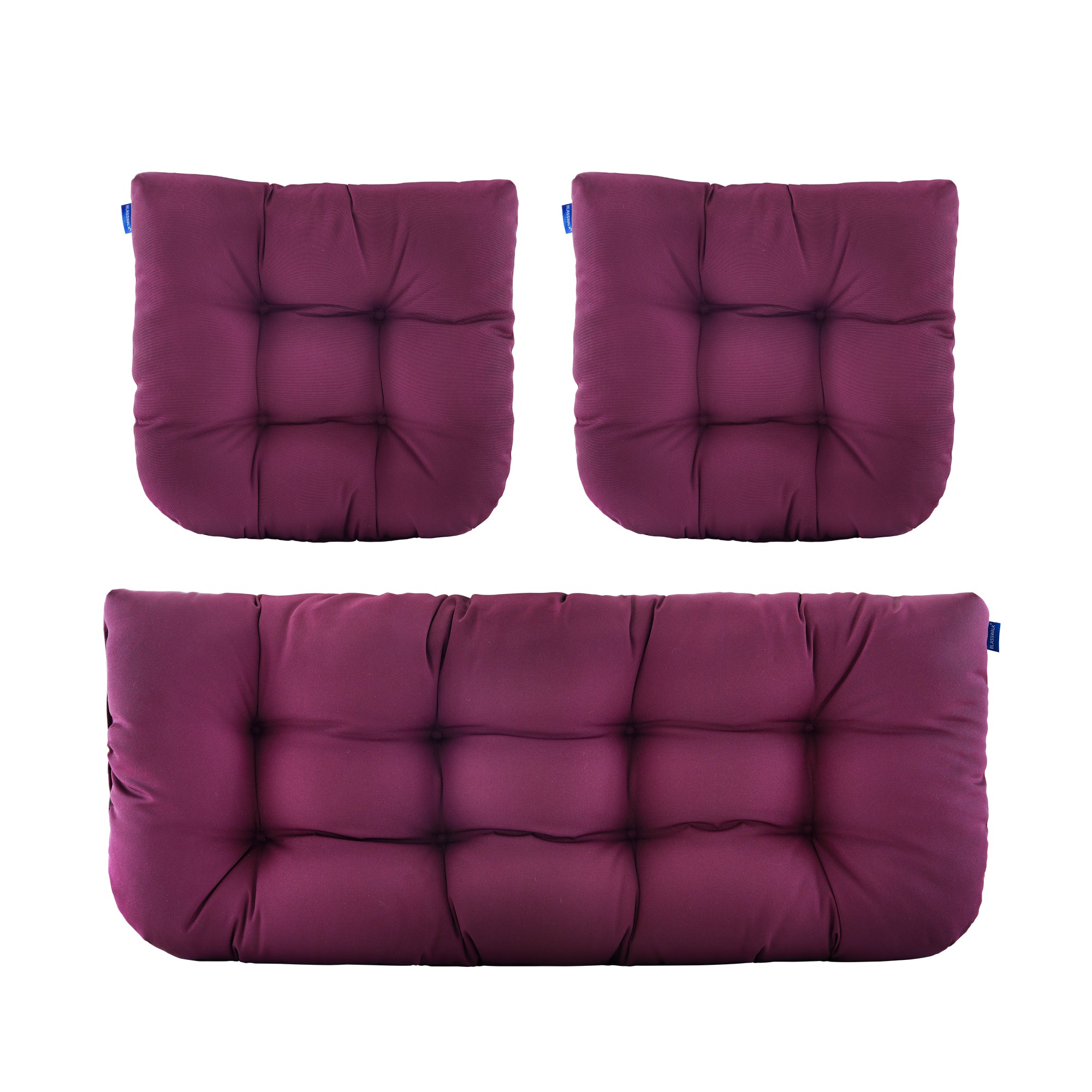 ARTPLAN Outdoor Chair Cushions,3 Piece Loveseat Outdoor Cushions Set,Tufted/Wicker Patio Cushion for Patio Furniture All Weather,44"x19"x5"