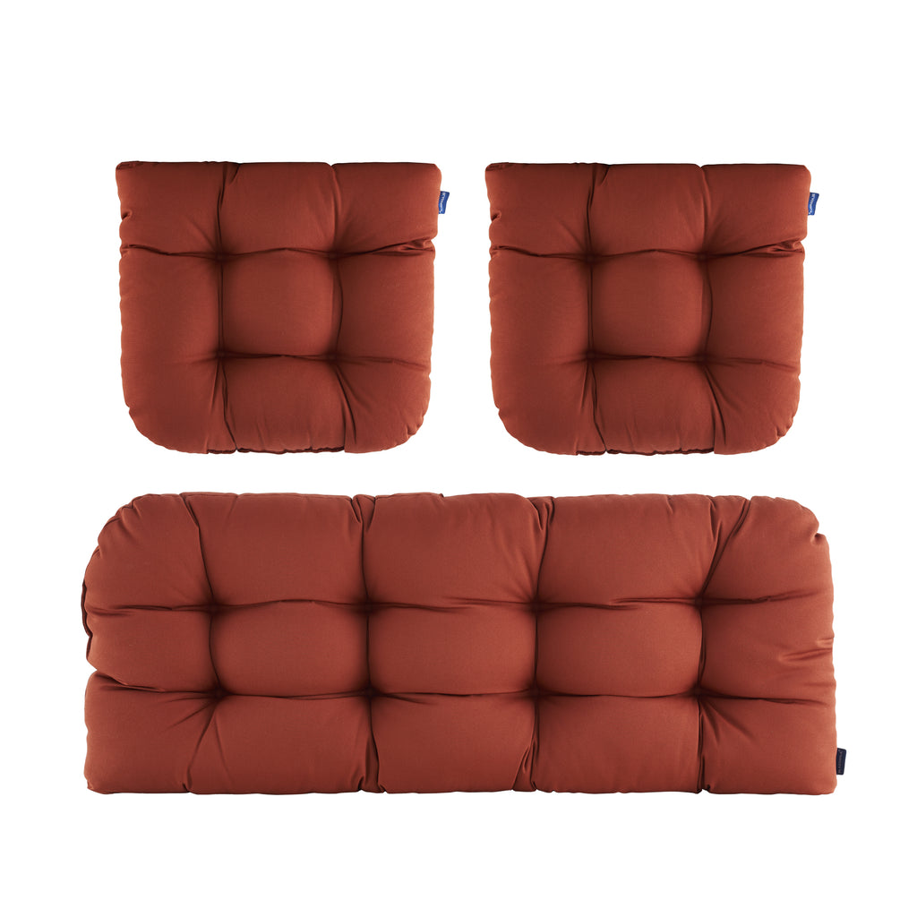 ARTPLAN Outdoor Chair Cushions,3 Piece Loveseat Outdoor Cushions Set,Tufted/Wicker Patio Cushion for Patio Furniture All Weather,44"x19"x5"