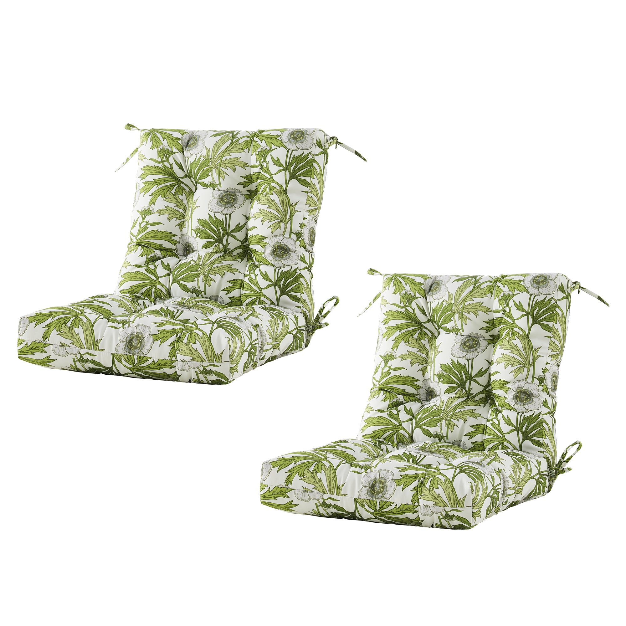 ARTPLAN Outdoor Chair Cushions,40"x20"x4",Low BackTufted Thick Outdoor Wicker Lawn Seat Cushion with Ties for Patio Furniture,Floral