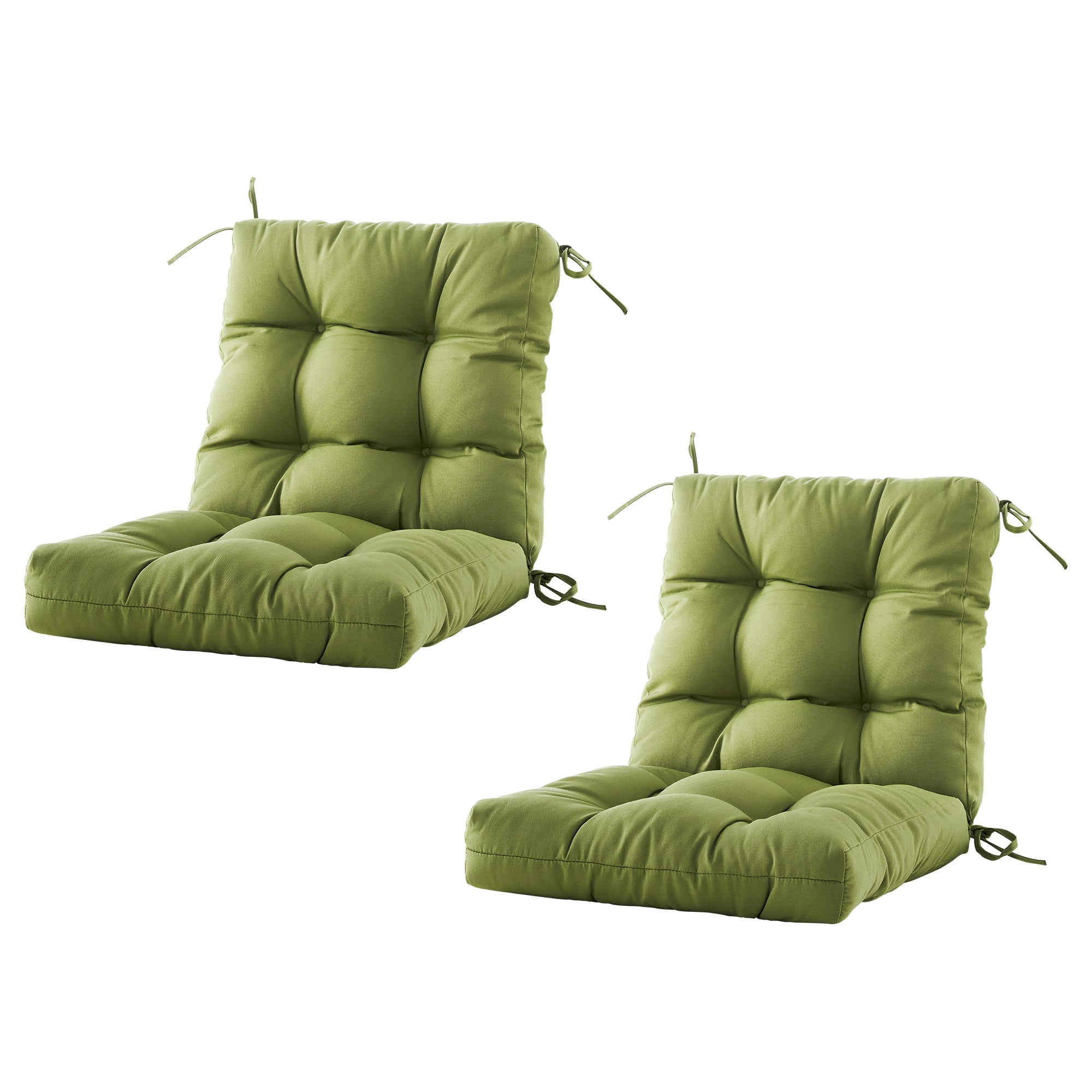 ARTPLAN Outdoor Chair Cushions,40"x20"x4",Low BackTufted Thick Outdoor Wicker Lawn Seat Cushion with Ties for Patio Furniture