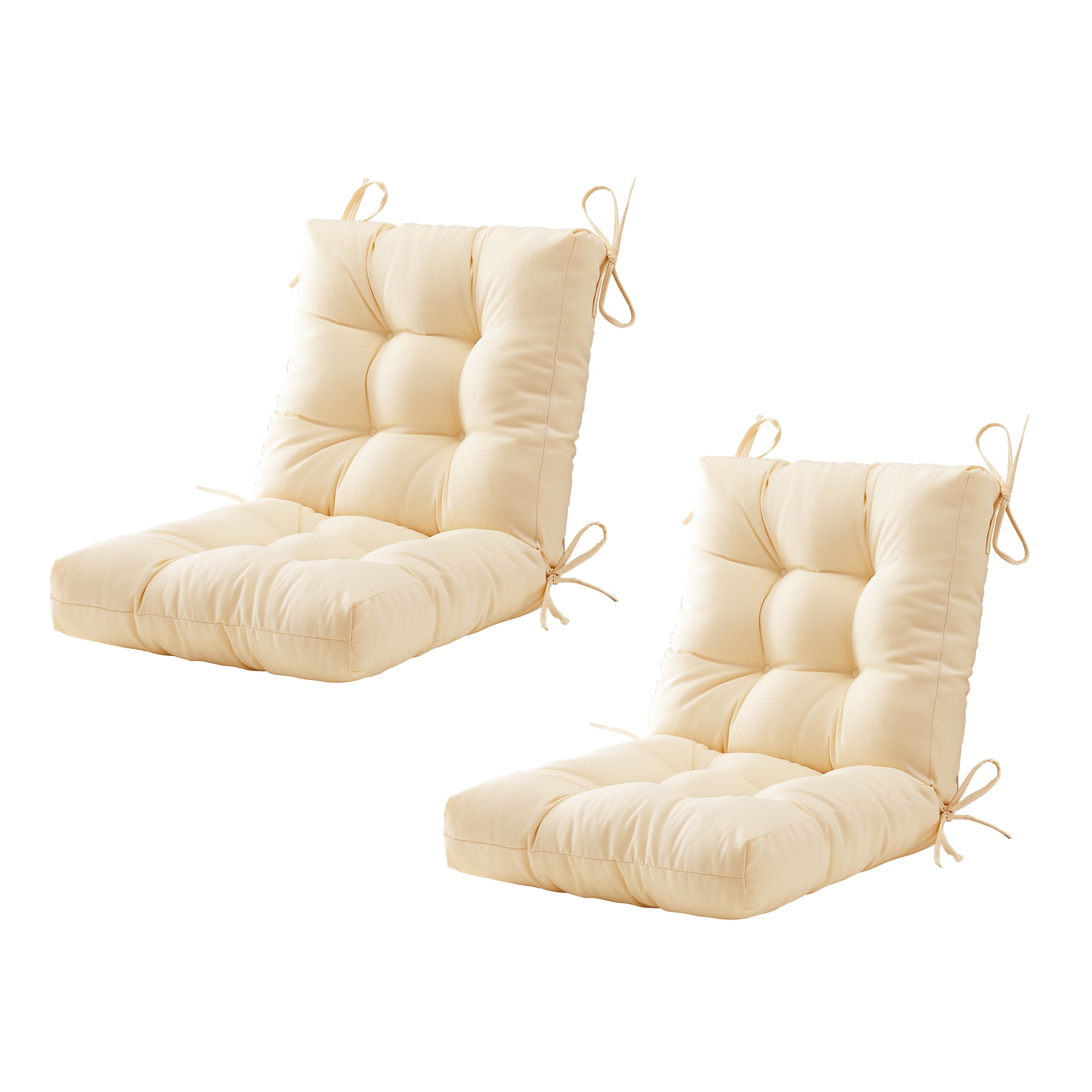 ARTPLAN Outdoor Chair Cushions,40"x20"x4",Low BackTufted Thick Outdoor Wicker Lawn Seat Cushion with Ties for Patio Furniture